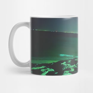 Sand dunes with water on pier Mug